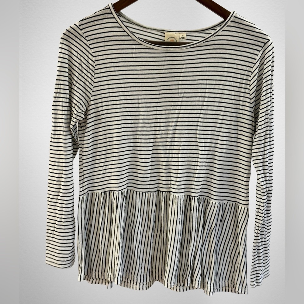 Elegant Striped Black and White Blouse